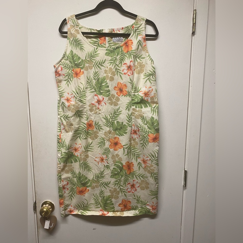Erika Hibiscus Print Dress Beach Vacaion Summer